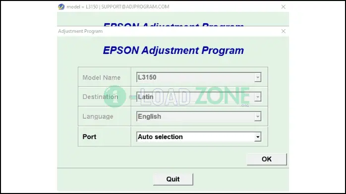 Epson Adjustment Program l3150​ โปรแกรมเคลียร์หมึก