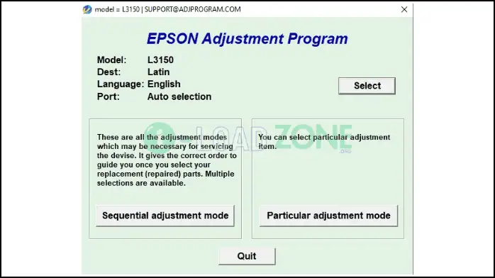 Epson Adjustment Program l3150​ โปรแกรมเคลียร์หมึก